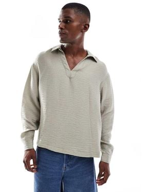 ASOS Oversized Overhead Textured Shirt - Grey