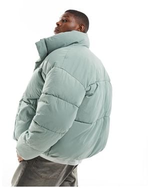 Bershka Premium Puffer Jacket - Blue