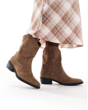 New Look – western-stiefeletten aus wildlederimitat - Pink