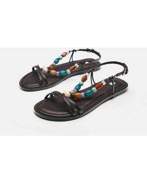 Pull&Bear – flache sandalen - Weiß
