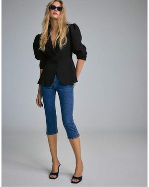 Stradivarius Blazer Met Volumineuze Mouwen - Blauw