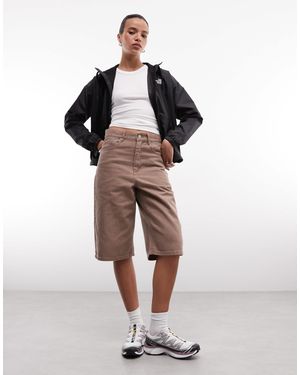 Obey Karina Long Denim Shorts - Brown