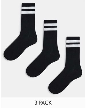 Jack & Jones – 3er-pack tennissocken - Schwarz