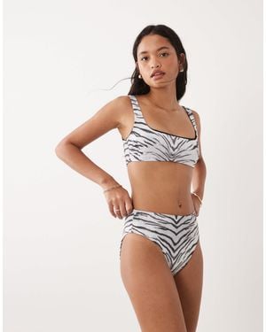 GOOD AMERICAN Khloe Matte High Waist Bikini Bottom Co-ord - Brown