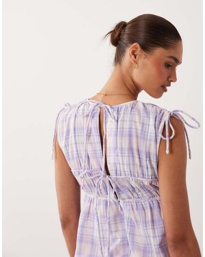 ASOS Double Layer Playsuit With Tie Detail - White