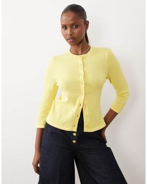 ASOS Knitted 3/4 Sleeve Cardigan - Yellow