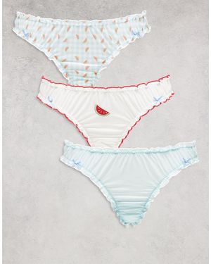 ASOS Confezione Da 3 Perizomi Elasticizzati - Bianco