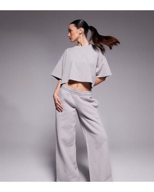4505 Petite Icon Rest Day Heavyweight 440gsm Cotton Wide Leg jogger - Grey