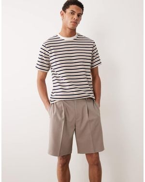 ASOS Tailored Regular Shorts With Pleats - Grey
