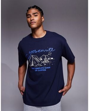 ASOS Relaxed T-shirt With Scenic Graphic - Blue
