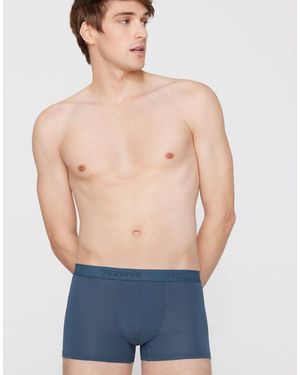 Tezenis Stretch Viscose Boxers With Logo Elastic - Blue
