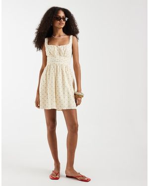 Hollister Scoop Neck A-line Mini Dress - Natural