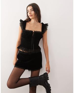 Reclaimed (vintage) Halloween Western Prairie Top - Black