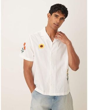 ASOS Revere Shirt With Placement Print - White
