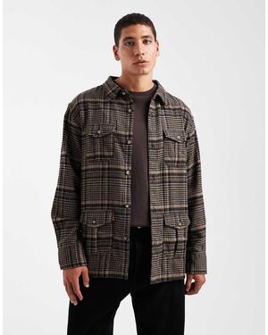 Brave Soul Long Sleeve Shacket With Pocket Detail - Black