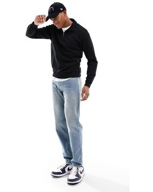 Jack & Jones Relaxed Fit Quarter Zip Sweat - Blue