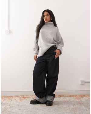Weekday Premium Wool Oversized Turtleneck Sweater - Natural