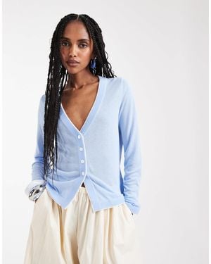 ASOS Double Layered Cardigan - Blue