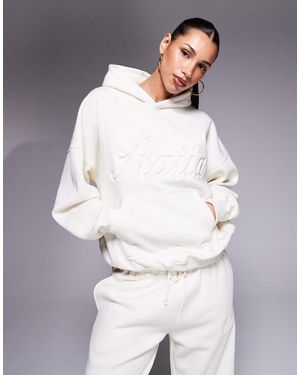 Kaiia Oversized Hoodie Met Geborduurd Geschreven Logo - Grijs