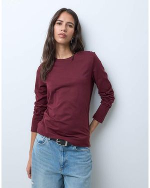 ARKET Top Supersuave Entallado De Manga Larga En-Rojo