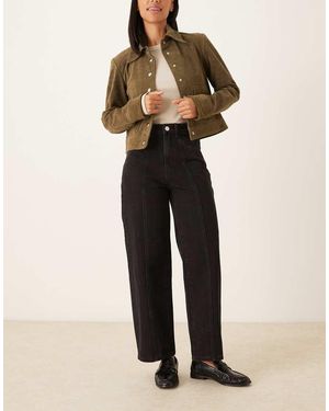 Vila Seam Front Wide Leg Jeans - Natural