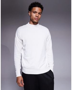 ASOS – langärmliges relaxed-fit-t-shirt mit rollkragen - Weiß