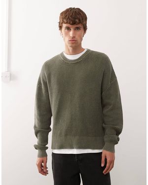 Weekday Pull coupe carrée - kaki foncé délavé - Vert