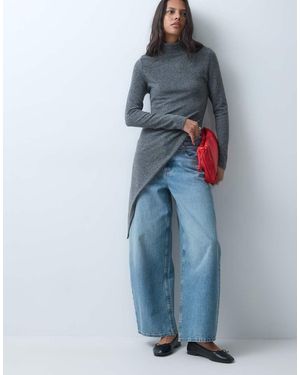 ASOS Top Asimmetrico Supersoft A Maniche Lunghe - Blu