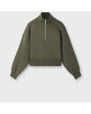 Stradivarius B10 Sweatshirt Met Rits En Kraag - Groen