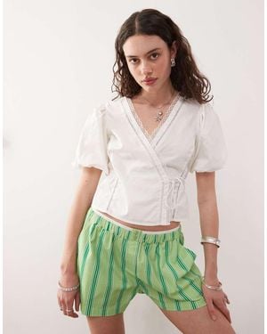 Collusion Wrap Front Top - Green