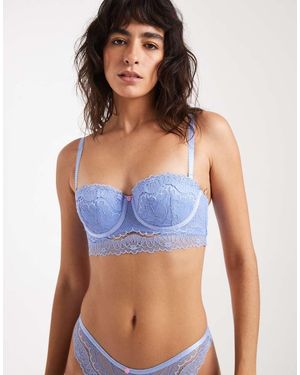 New Look Lace Longline Multiway Bra - Blue
