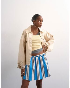 TOPSHOP Elasticated Mini Skirt - Blue