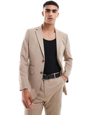SELECTED Wool Blend Slim Fit Suit Jacket - Natural