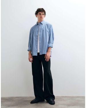 Only & Sons Camisa De Corte Holgado A Rayas Azules-Blanco