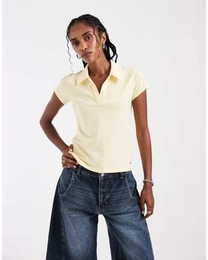 Hollister Y2k Fitted Short Sleeve Polo - Blue