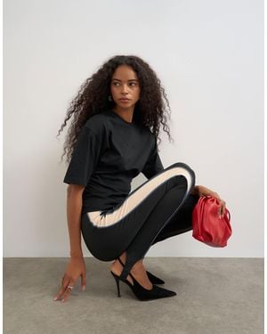 TOPSHOP T-shirt mit schulterpolstern und kurzen ärmeln - Schwarz