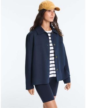 Oysho Cotton Blend Pocket Jacket - Blue