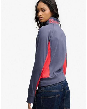 Bench x Superdry & Co High Neck Contrast Track Top - Blue