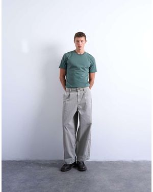 TOPMAN Herringbone Barrel Trouser - White