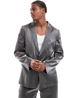ASOS – lässige, schmal geschnittene anzugjacke - Grau