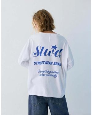 Pull&Bear Stwd T-shirt With Seams - White