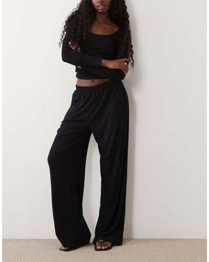 Abercrombie & Fitch Ribbed Jersey Balloon Fit Trousers - Black