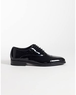 ASOS Lace Up Oxford Shoes With Toe Cap - Black