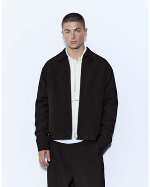 Pull&Bear Basic jacke mit reißverschluss - Schwarz