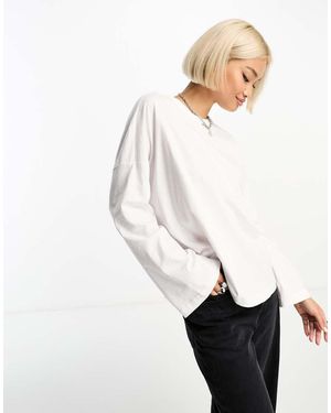 ONLY T-Shirt A Maniche Lunghe Oversize Bianca - Bianco