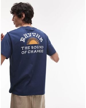 Rhythm Awake Short Sleeve T Shirt - Blue