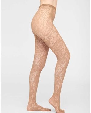 Calzedonia Floral Fishnet Tights - Natural