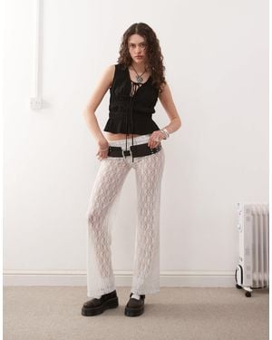 Collusion Fold Over Yoga Pant - Natural