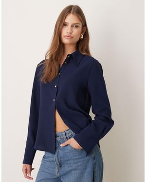 Mango Shirt With Gold Button - Blue