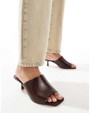 Mango Square Toe Mules - Natural